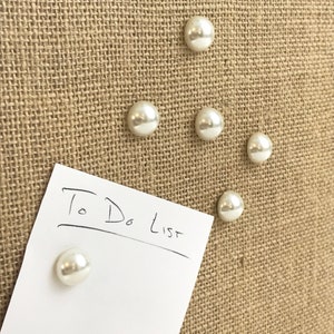 Set of 6 pearl push pins, thumb tacks, cork board pins image 1