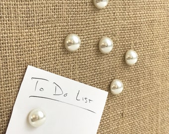 Set of 6 pearl push pins, thumb tacks, cork board pins