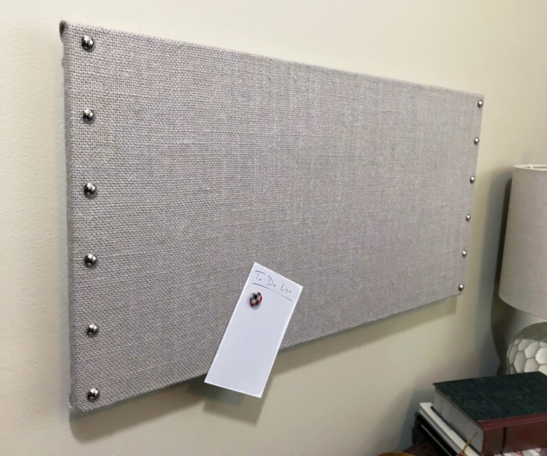 Grey/Gray Burlap Cork Board with Decorative Tacks 12 x Etsy