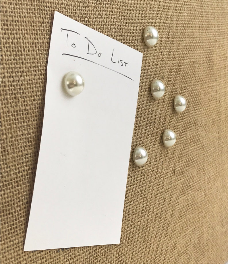 Set of 6 pearl push pins, thumb tacks, cork board pins image 5