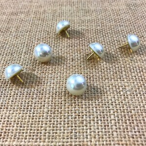 Set of 6 pearl push pins, thumb tacks, cork board pins image 4