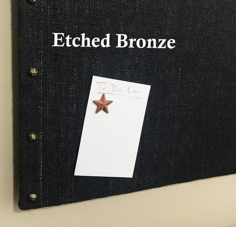 Black Burlap Cork Board With Decorative Tacks Etsy