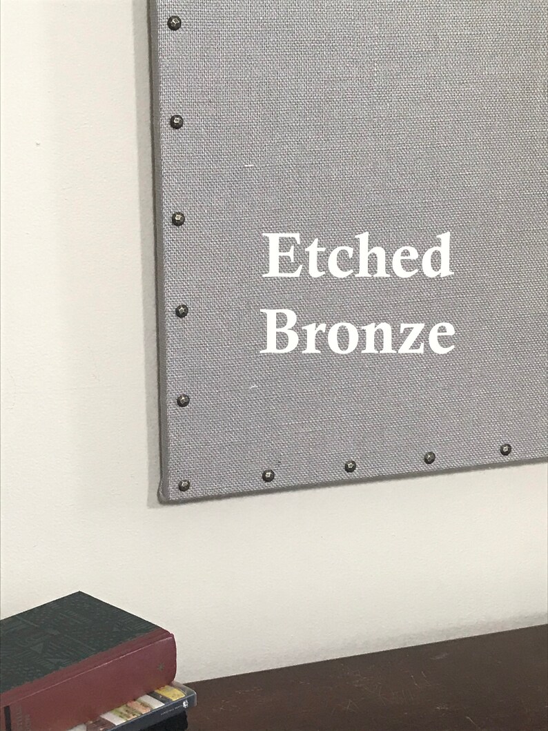 Gray Burlap Cork Board With Decorative Tacks Etsy