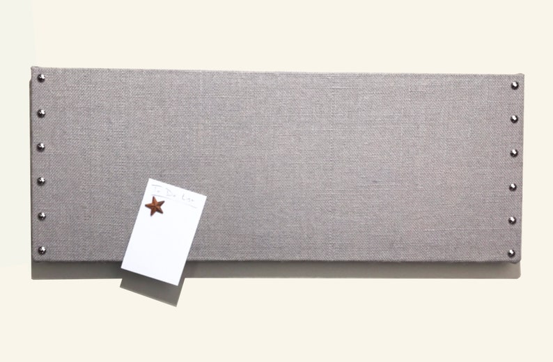 Gray Burlap Cork Board with Decorative Tacks Etsy