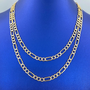 14K massivt guld Figaro-kedjehalsband 5,4 mm 27 - 35 gram vikt