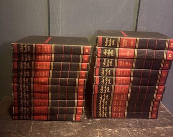 Vintage 1959 Colliers Encyclopedia Complete Set Volumes 1-20 Black Red Cover