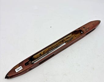 Wooden Boat Shuttle 16" Metal Points Weaving Weaver Jacob Walder 3B Left Loom