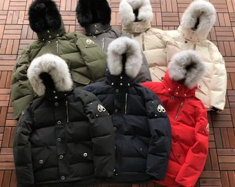 Giacca imbottita in stile vintage, cappotto invernale unisex dalla vestibilità comoda con pelliccia
