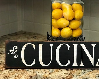 Cucina Italian Kitchen Rustic Wooden Sign