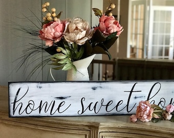 Primitive Shabby Chic Home Sweet Home Wooden Sign