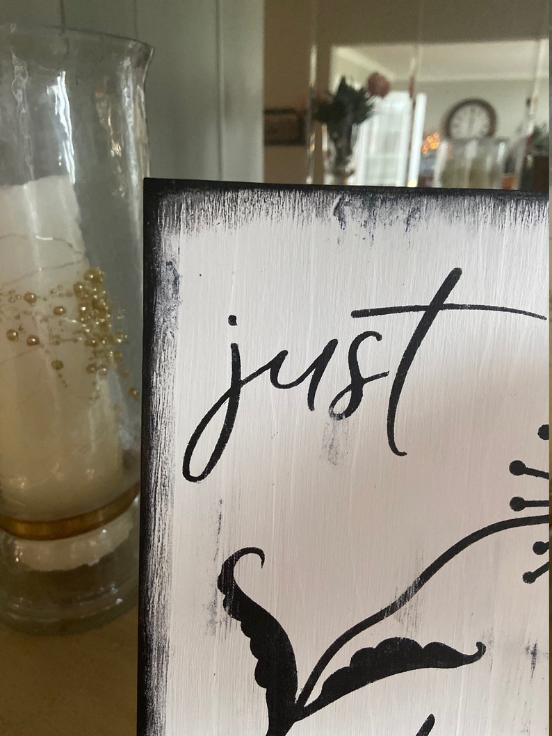 Just Breathe Dandelion Wooden Sign Etsy