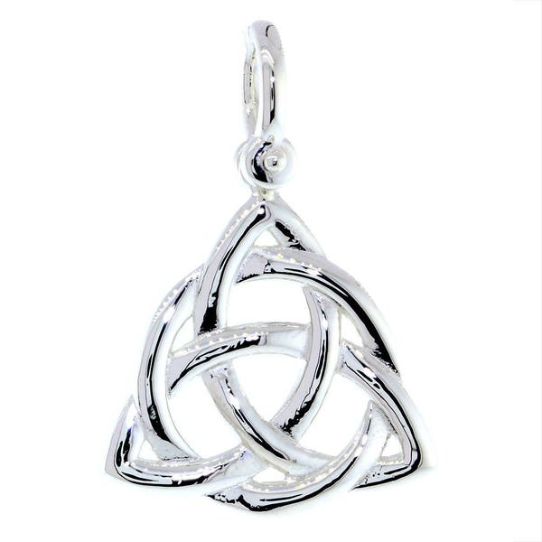 Large Triquetra Irish Infinity Knot Symbol Charm in Sterling Silver