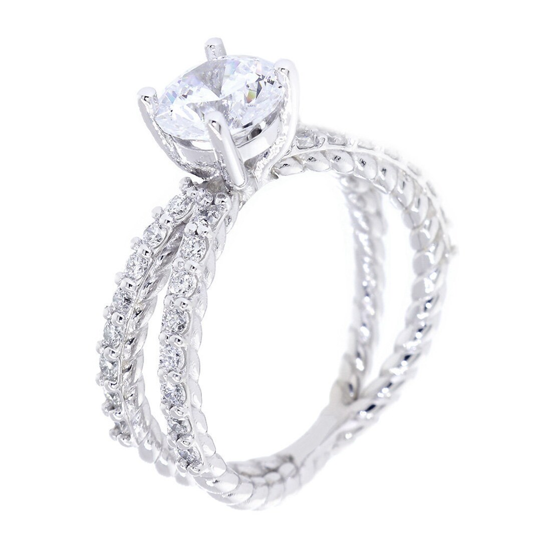 Twisted Rope Ring Setting Twist Rope Crossover Engagement Ring Setting for a 1.0CT Round Center ...