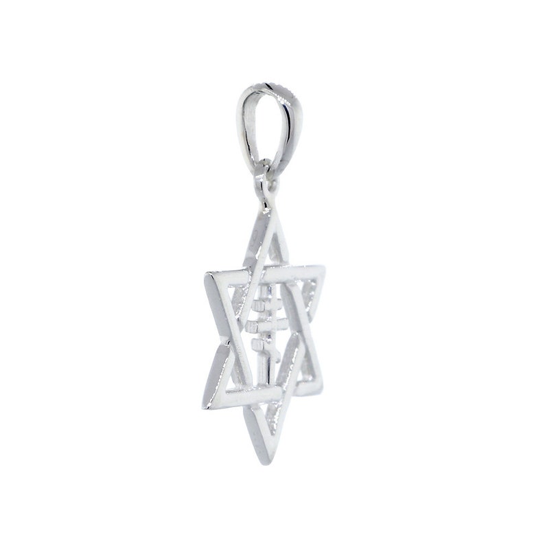 17mm Messianic Jewish Star of David and Russian Orthodox Cross image 1
