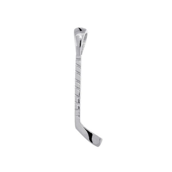 17mm Right Handed Ice Hockey Stick Charm in Sterling Silver