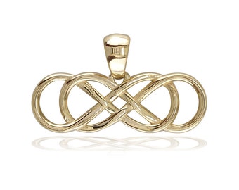 Large Double Infinity Symbol Sideways Charm in 14k Yellow Gold CMZ62274Y