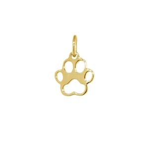 8mm Open Dog Paw Charm in 14k Yellow Gold