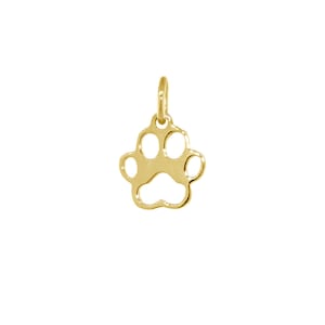 8mm Open Dog Paw Charm in 14k Yellow Gold