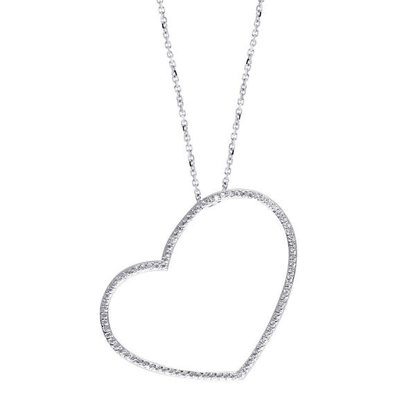 Large open heart best sale necklace