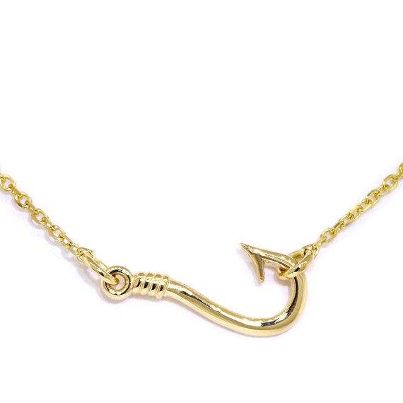 16mm Fishermans Barbed Hook and Knot Fishing Charm Necklace 19