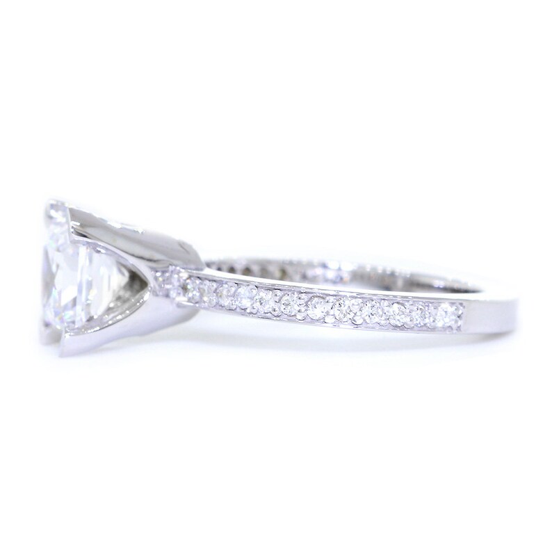 Princess Cut Diamond Engagement Ring Setting in 14K White Gold, 0.25CT ...