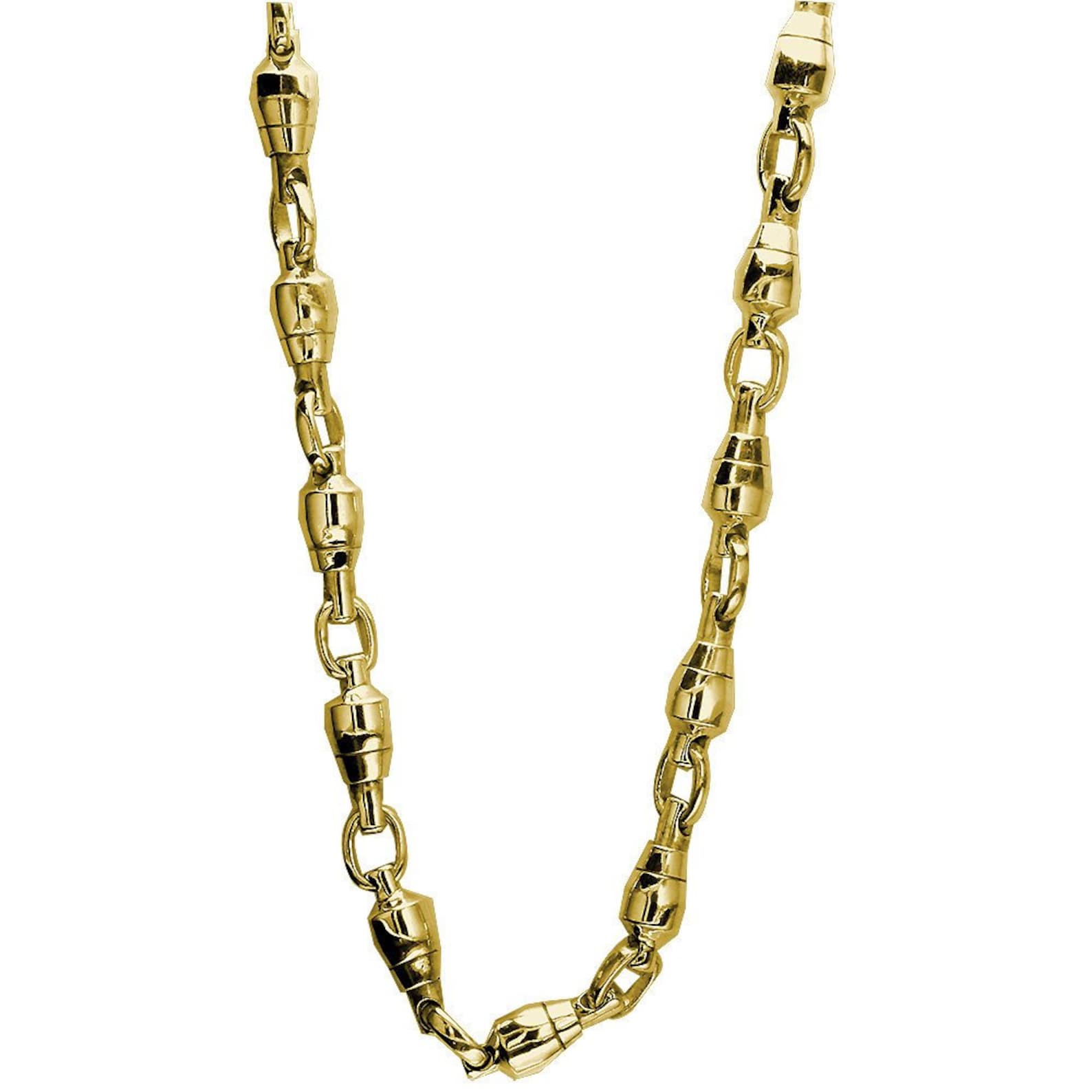 8.5mm Size Fishing Swivel Chain in 14k Yellow Gold 22 Inches Etsy