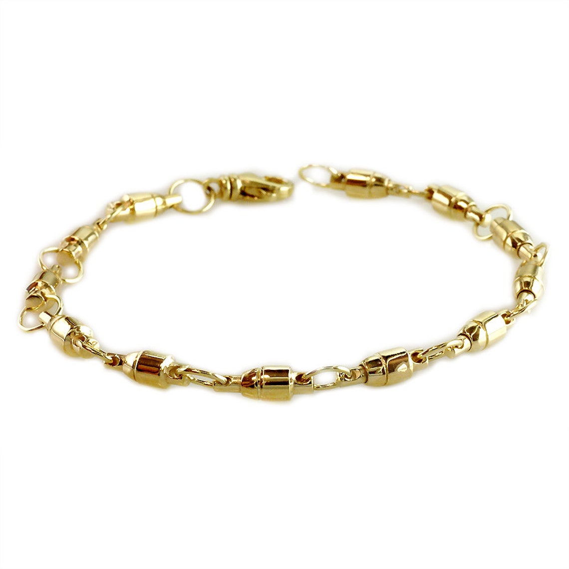 4mm Size Fishing Swivel Bracelet in 14k Yellow Gold 8 Inches Etsy