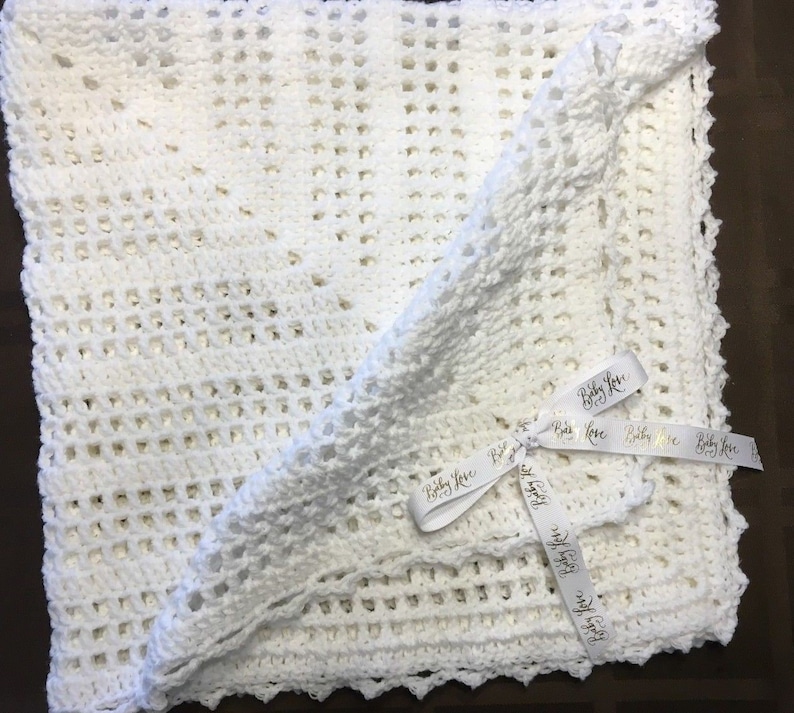 Handmade Baptism Christening White Baby Blanket W/ baby Etsy