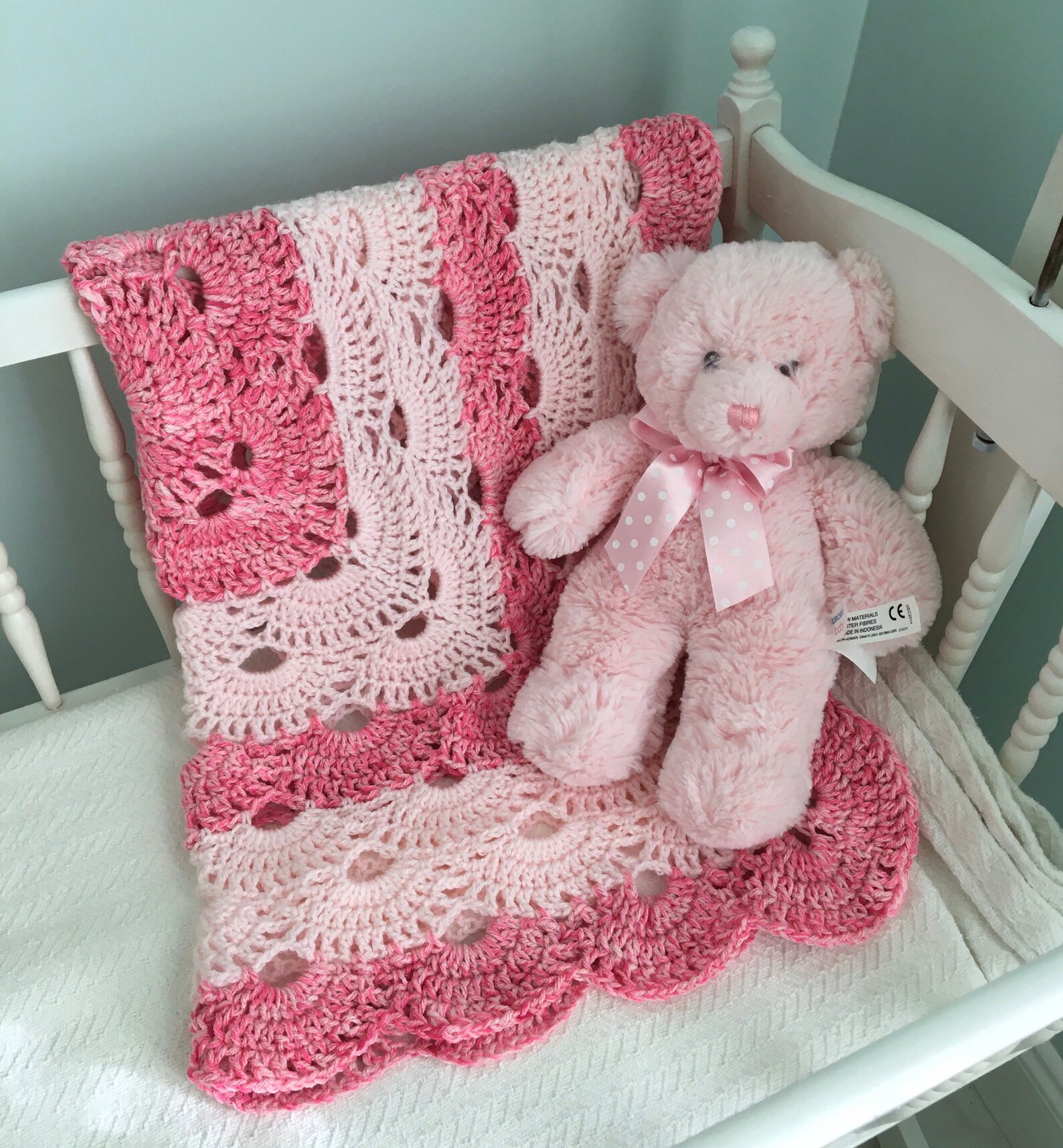 Two Tone Pink Baby Girl Blanket. 30x30 Great Size Etsy