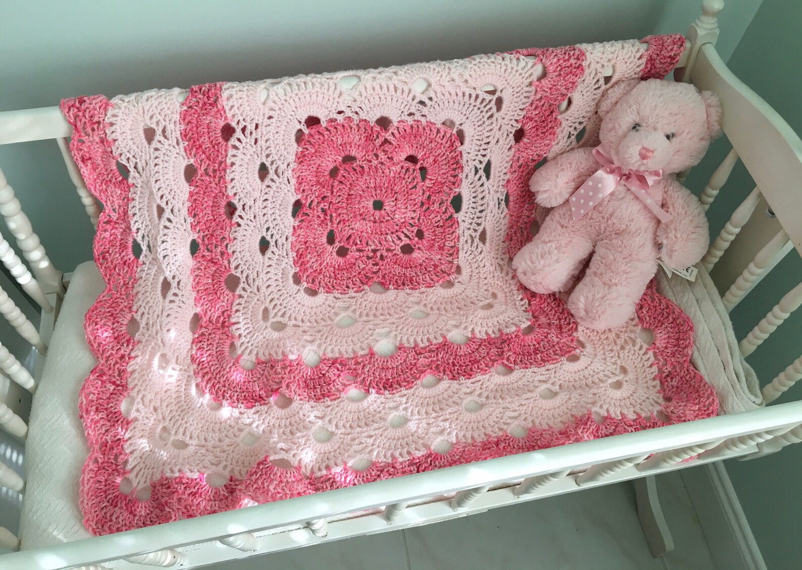 Two Tone Pink Baby Girl Blanket. 30x30 Great Size Etsy