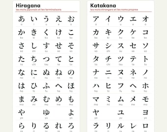 Poster met hiragana en katakana om te printen, PDF A4 A3 50x70, de twee Japanse alfabetten, downloaden