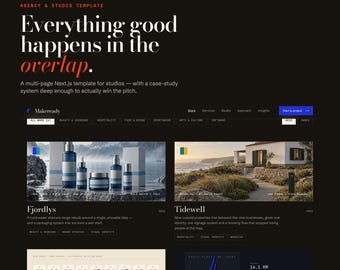 Makeready - Template per siti web di agenzie creative, portfolio Next.js, studio di branding (download digitale)