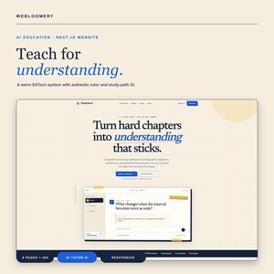 Next.js EdTech Website Template, AI Tutor Study Platform & Course UI