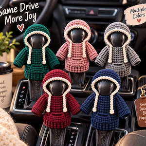 Gear Shift Sweater Crochet Pattern, Car Gear Shift Hoodie Cover, Cute Car Accessory Crochet PDF, Beginner Crochet Pattern