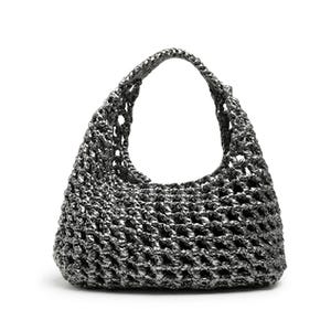 Faux Leather Mesh Handbag Pattern, Crochet and Knitting Mixed Media PDF
