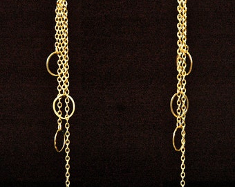 14K Gold Filled or Sterling Silver Drop Chain Earrings