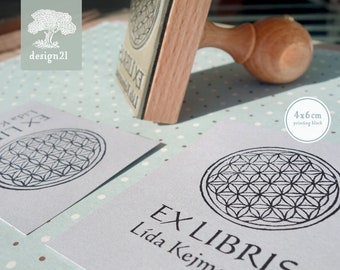 Flower of Life: personalised rubber stamp (4x6 cm)