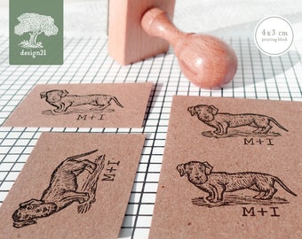 Dachshund: personalised rubber stamp (3x4 cm)