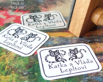 Lemur: personalisierter Stempel (4x3 cm)