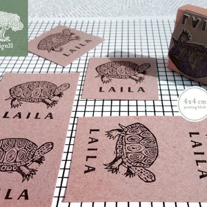 Tortue: timbre personnalisé (4x4 cm)