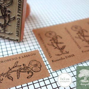 Coquelicot: timbre personnalisé (3x5 cm)