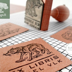 Wolf: personalisierter Stempel (4x4 cm)