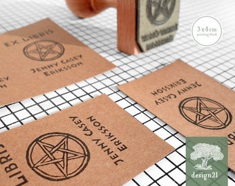 Pentacle: personalised rubber stamp 3x4 cm