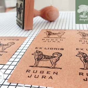 Husky: personalised rubber stamp (3x4 cm)