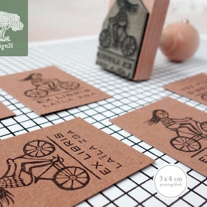 Radfahrerin: personalisierter Stempel (3x4 cm)