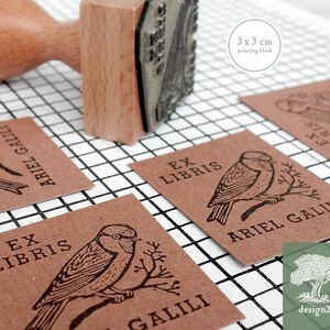 Chardonneret: timbre personnalisé (3x3 cm)
