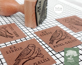 Goldfinch: personalised rubber stamp (3x3 cm)