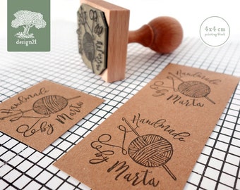 Crochet: personalised rubber stamp (4x4 cm)