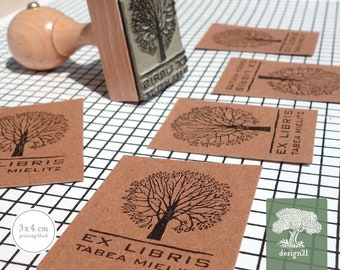 Tree: personalised rubber stamp (3x4 cm)