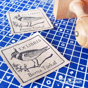 Lapwing: personalised rubber stamp 4x4 cm image 2
